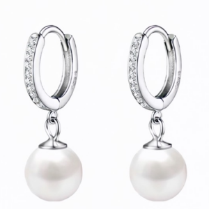 Pearl Drop Huggie Earrings