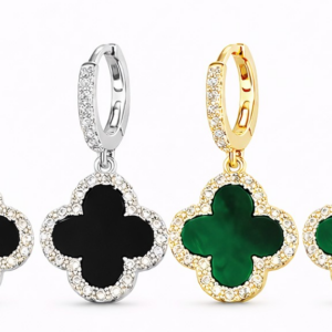 Huggie Clover Drop Earrings