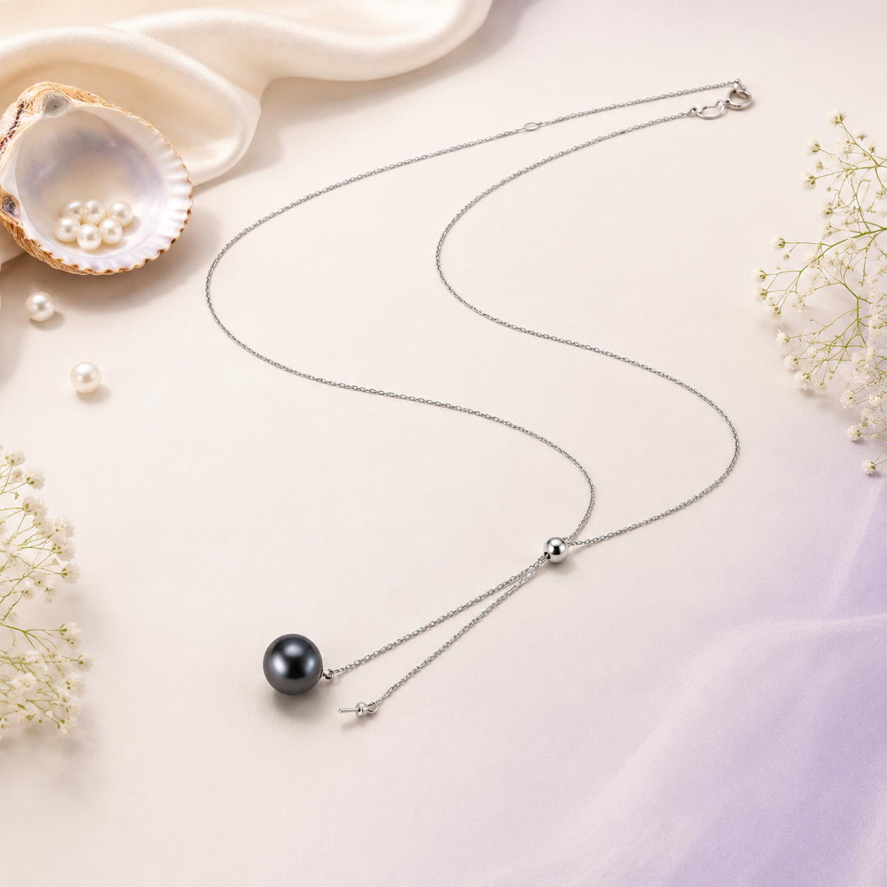 Twin silver necklace