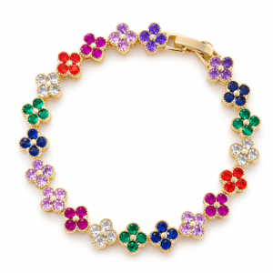 Colourful clover bracelet