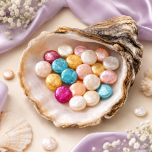 Coin shaped pearls