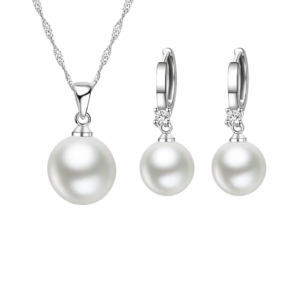 Pearl pendent and earrings