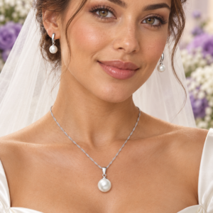 Pearl pendent and earrings