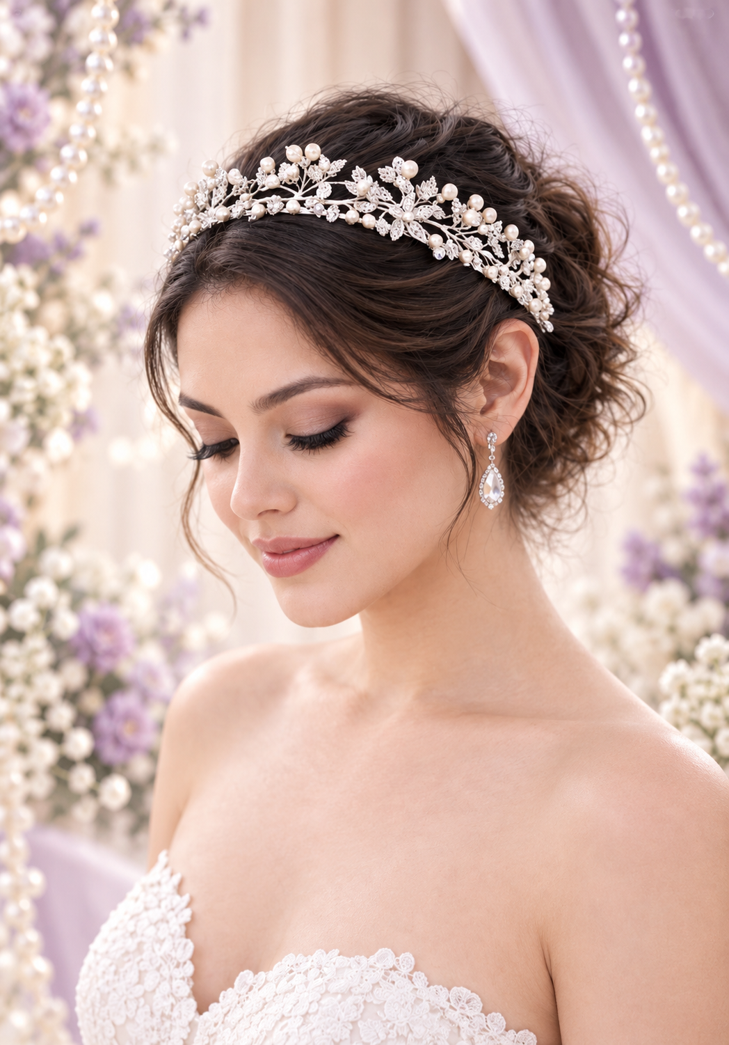 Flower and pearl tiara