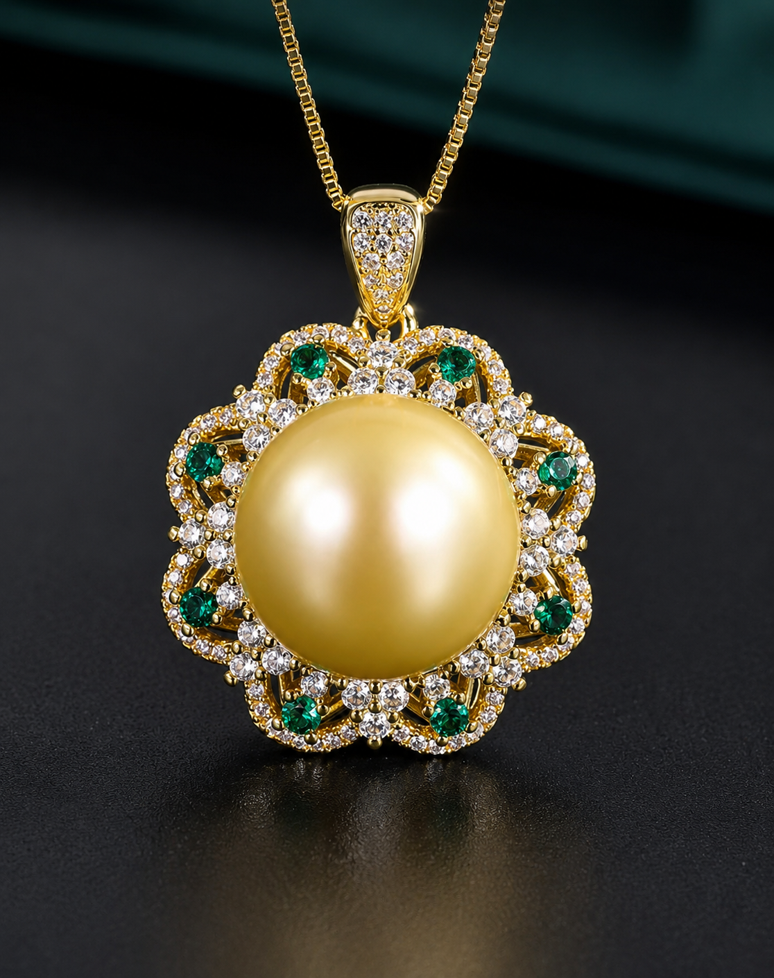 Golden bloom pendent