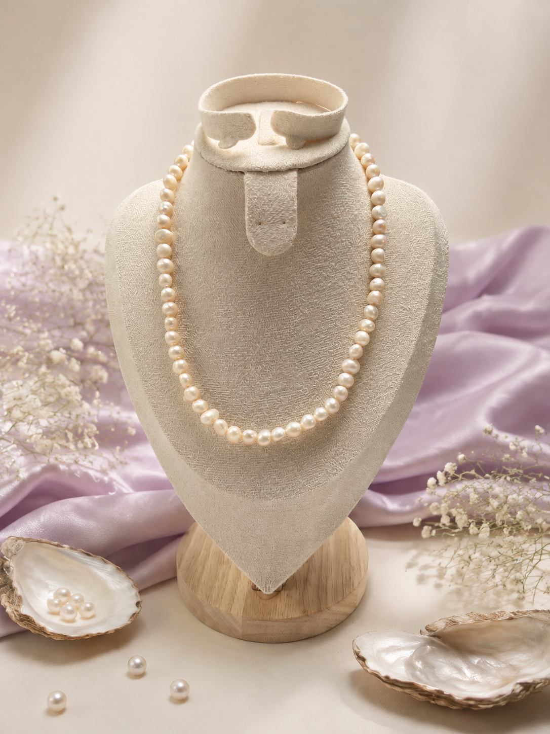 Cream baroque necklace