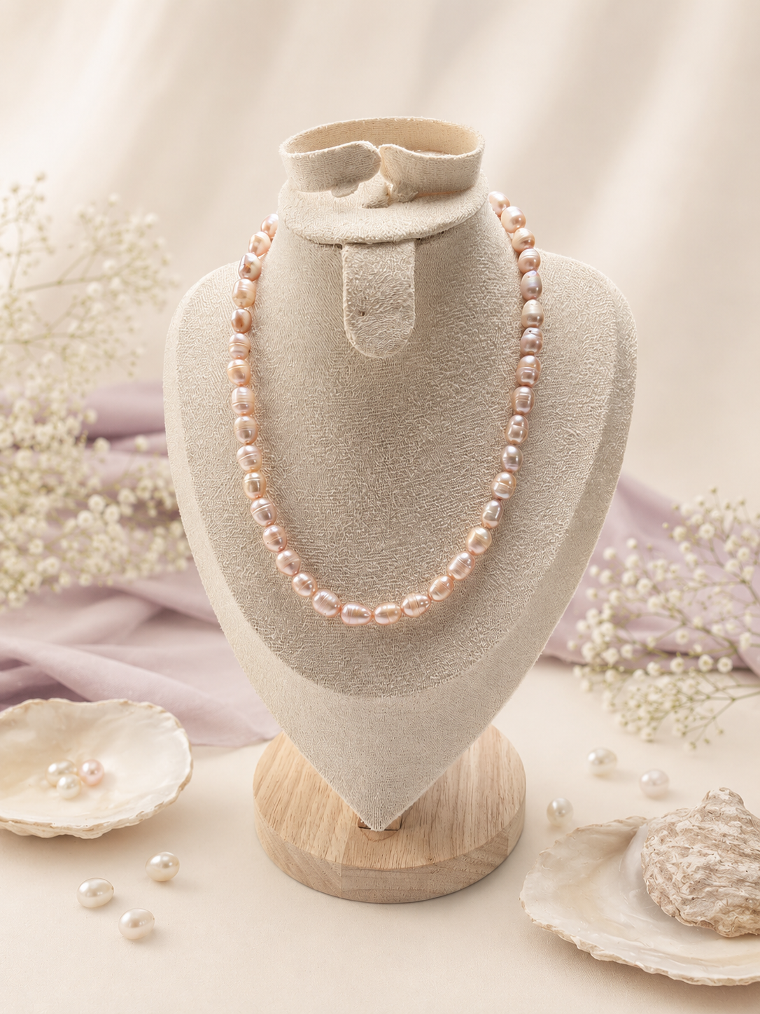 Pink baroque necklace