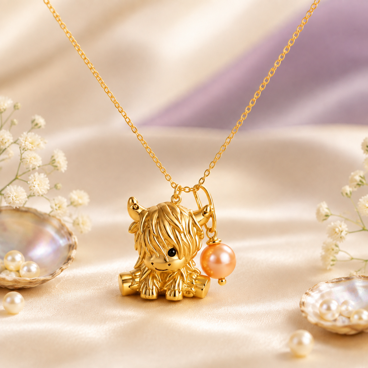 Golden cow pendent