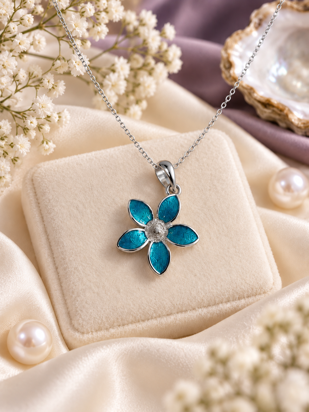 The blue flower pendent