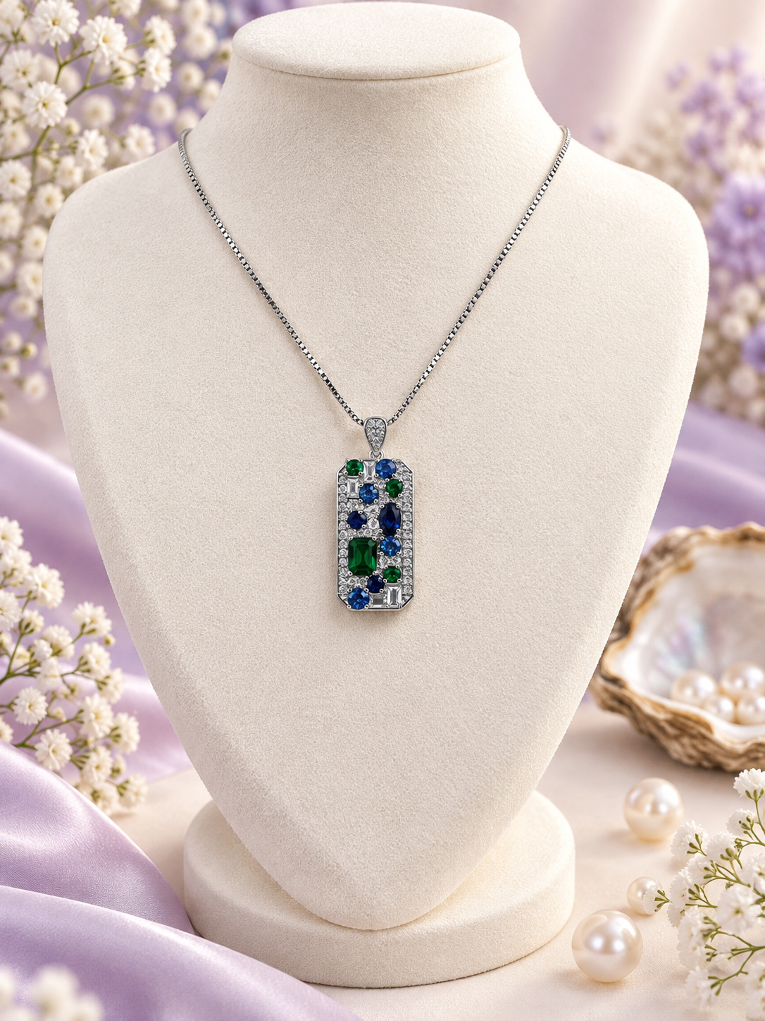 The multi coloured pendent