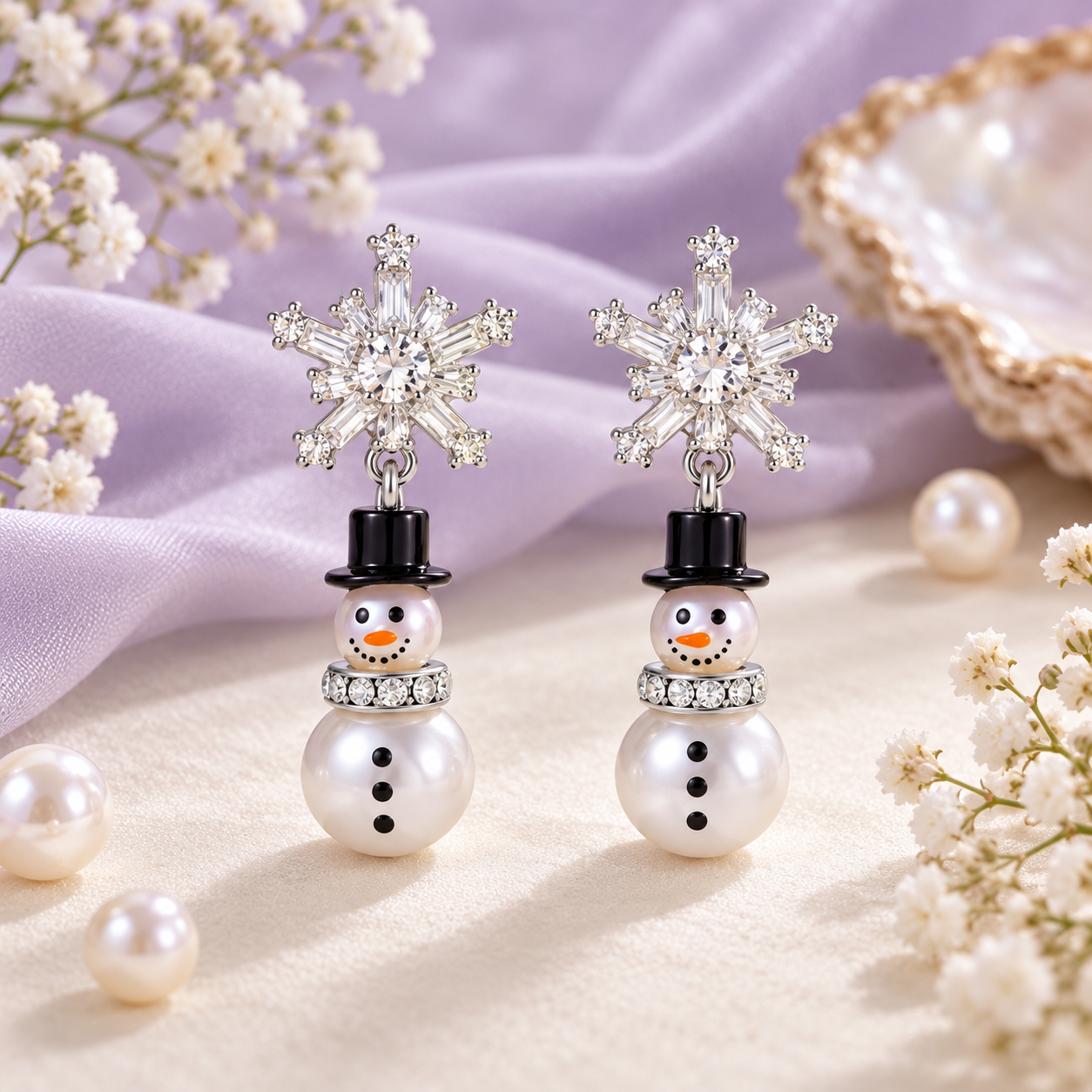 Snowman earrings