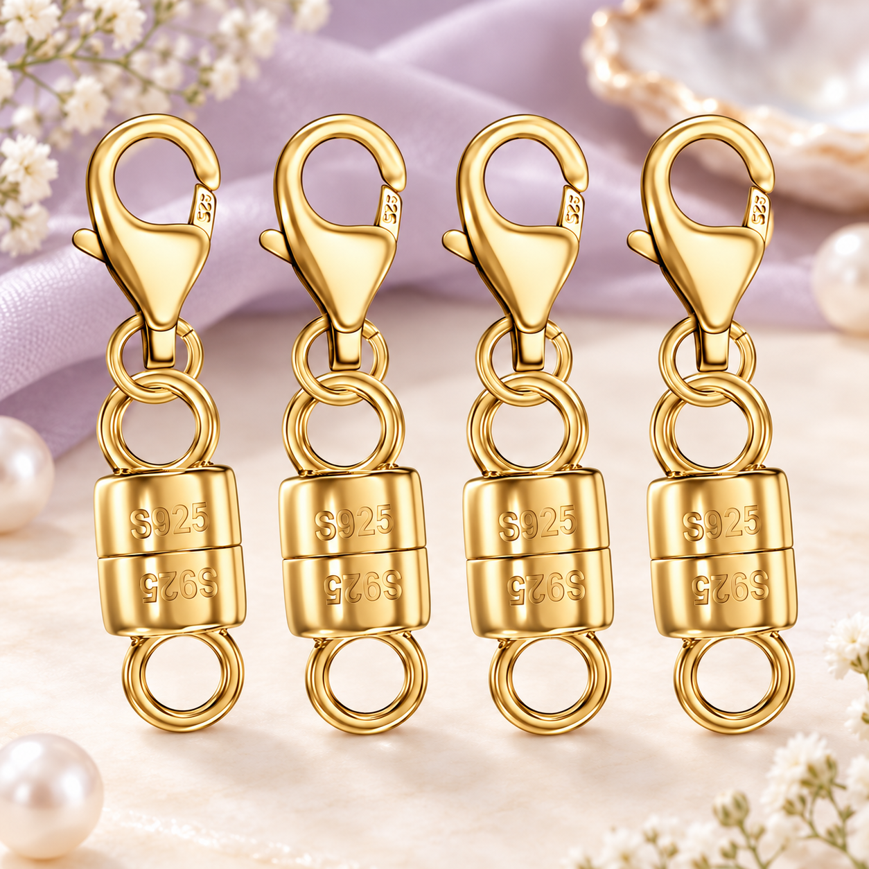 925 gold plated magnetic clasp